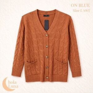 ON BLUE CABLE KNIT SWEATER